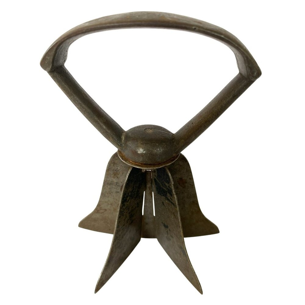 Vintage Antique Kitchen Tools Wooden Handle Mezzaluna & Metal Chopper Rustic - Picture 6 of 7